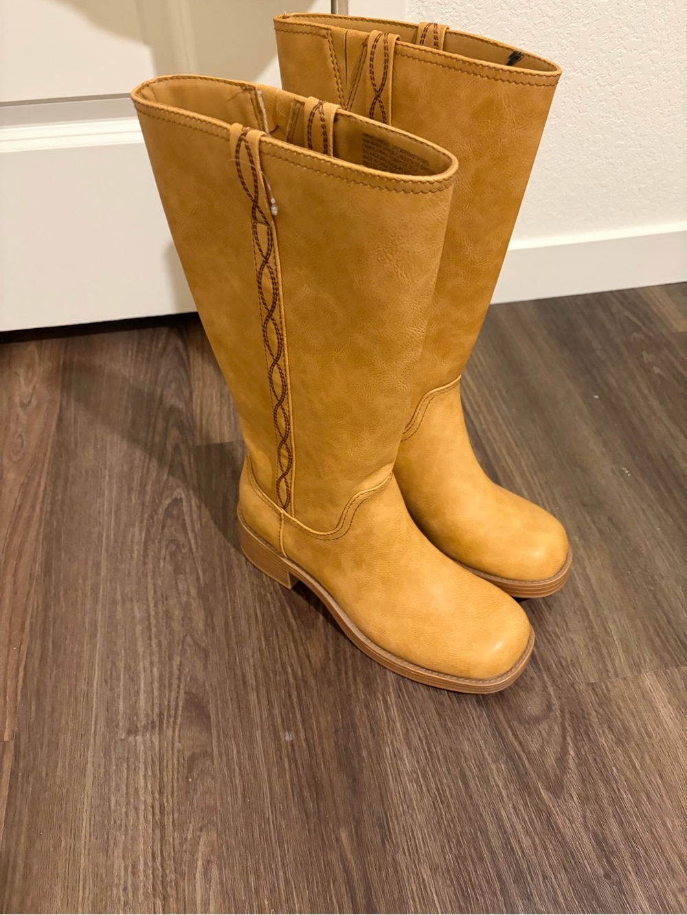 No Boundaries Mustard Tall Zip-Back Over-the-Knee Boots - Picture 2 of 5